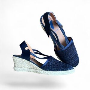 Verbenas  Navy Espadrille Wedge Sandals EU 39 US 8
